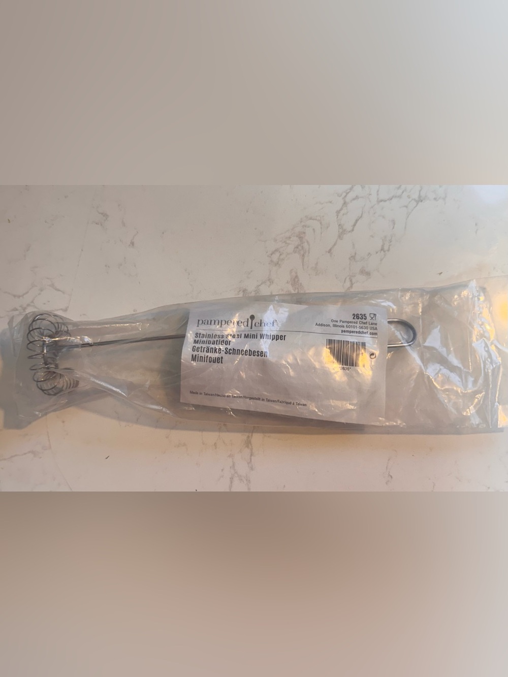 Pampered Chef Stainless Steel Mini Whipper Whisk #2635 New in Package